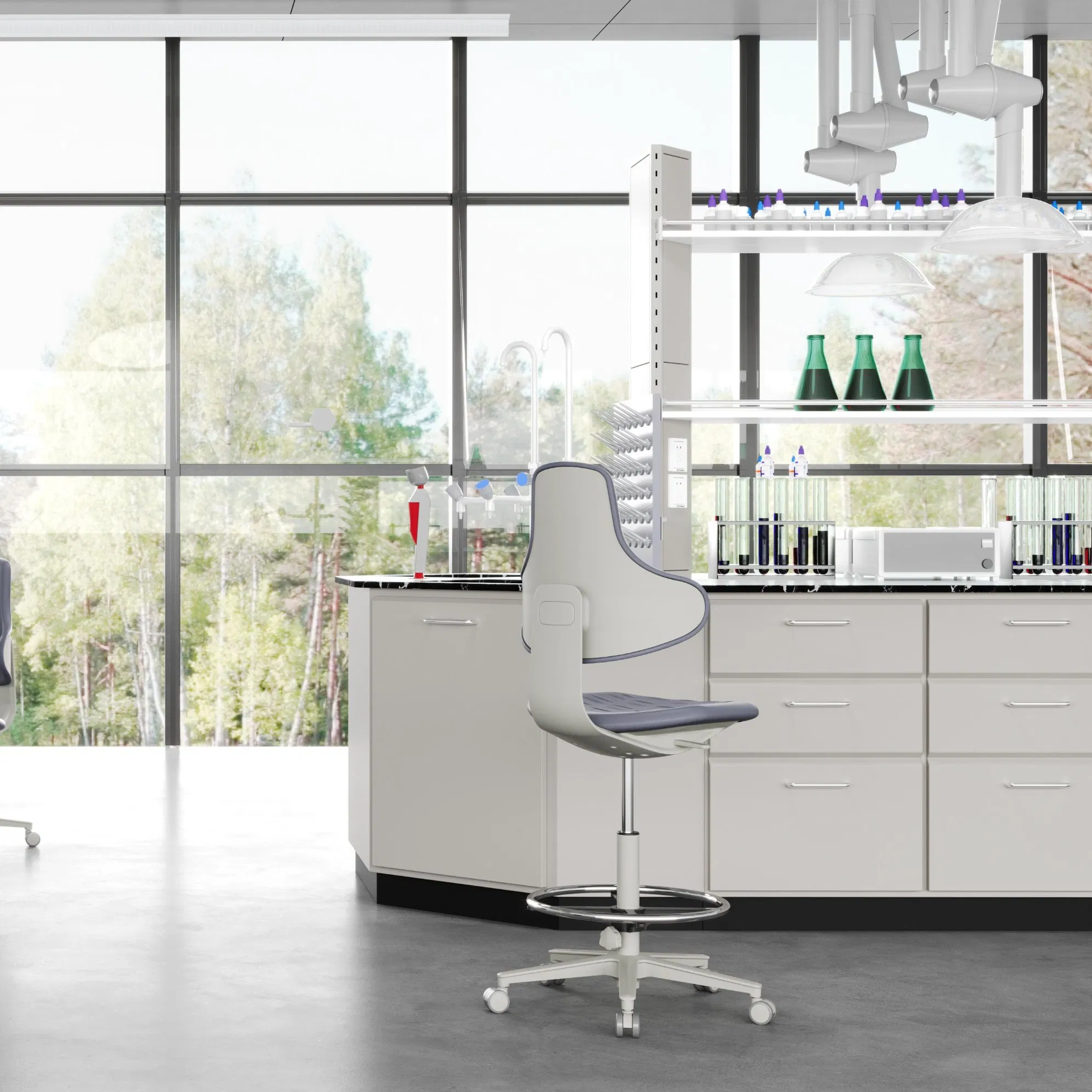 Ks Adjustable PU Task Chair for Hospital Doctors and Nurses