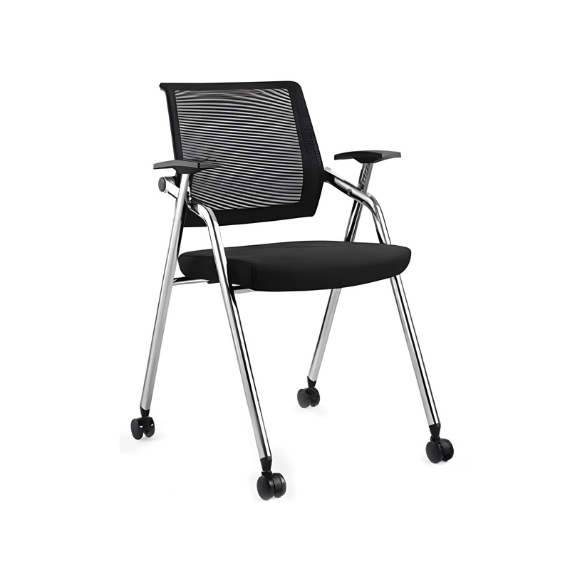 Stackable Mesh Office Conference Training Chair Meeting Room Visiting Chairs with Wheels