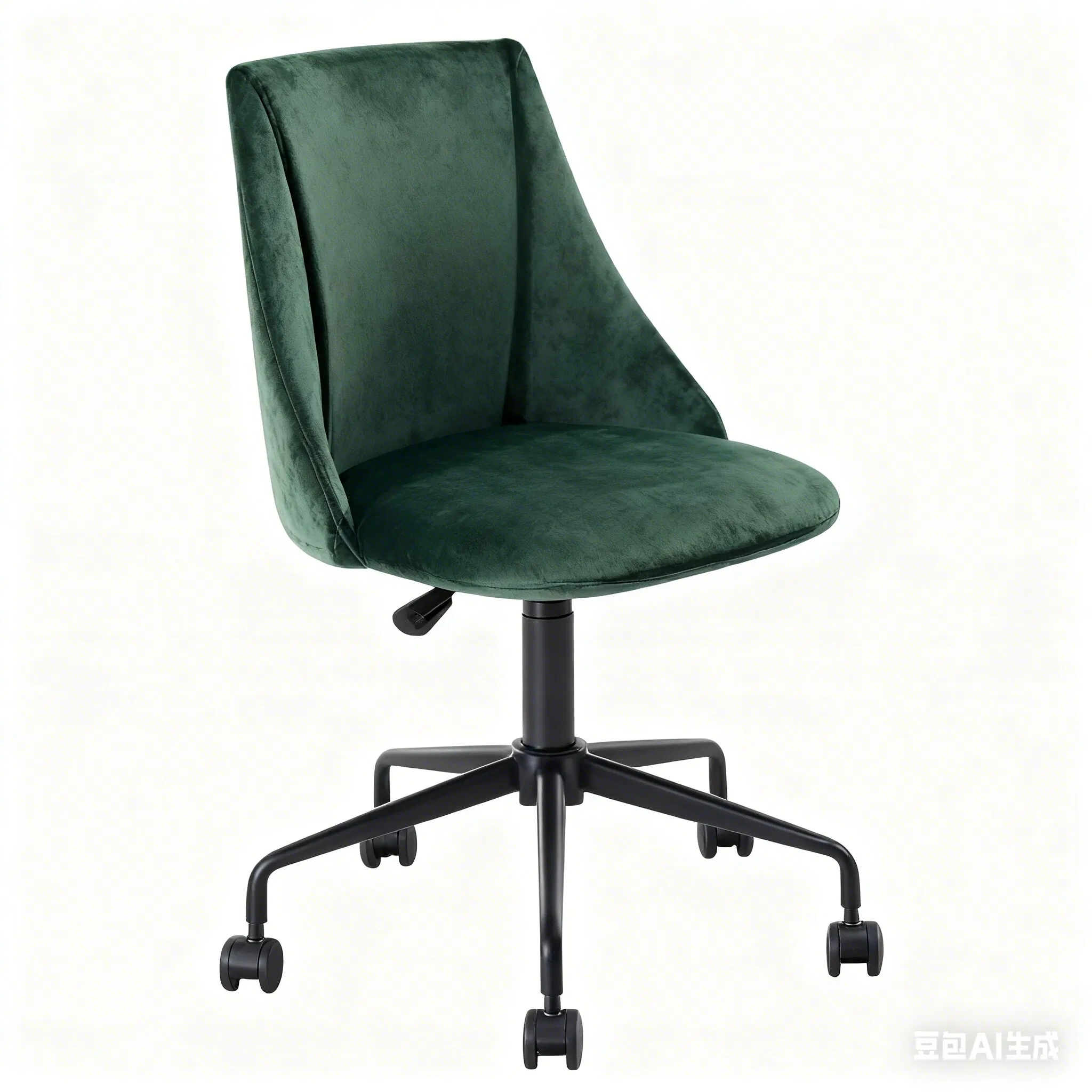 MID-Back Adjustable Swivel Velvet Home Office Computer Desk Task Chair with Wheels