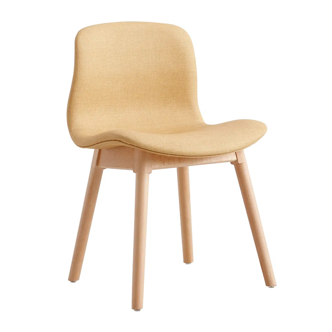 Modern Minimalist Stackable Visitor Training Leisure Living Room Fabric Chair with Wooden Leg