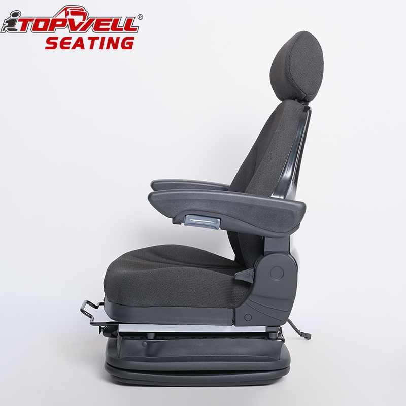 Air Ride Suspension Seat for Caterpillar Excavators Featuring Cushion Extension