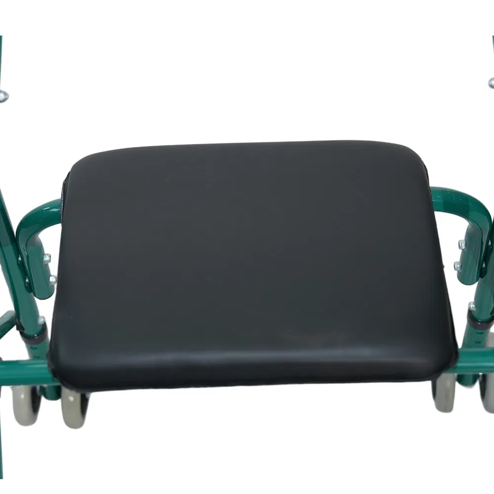 Aluminum Alloy Frame Two Wheel Walkers with Leather Seat