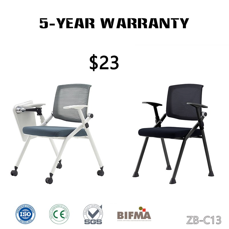 Wholesale Foshan Silla Plegable Folding School Conference Meeting Room Student Staff Mesh Training Office Chair with Writing Tablet