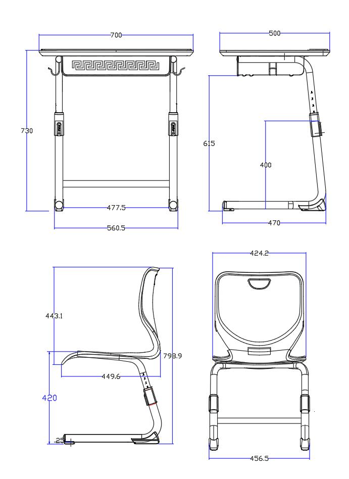 Ergonomic School Desk and Chair Set for Optimal Learning Environment