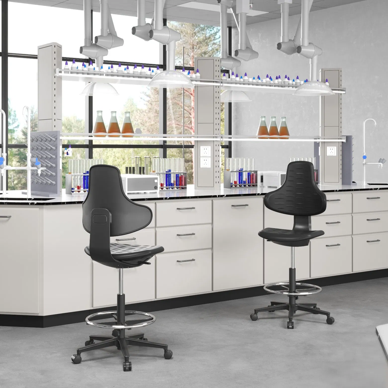 Ks Adjustable PU Task Chair for Hospital Doctors and Nurses