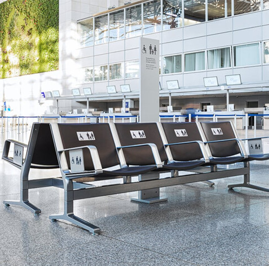 Hospital Airport Sofa Lounge Seating Bench Waiting Room Area PU 3 4 5 Seat Row Link Chairs