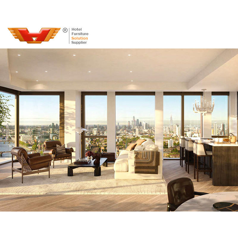 One-Stop Hyatt Hotel Room Rroject Set Customization Service Luxury Villa Hotel Project Whole House 3D Interior Design Solution