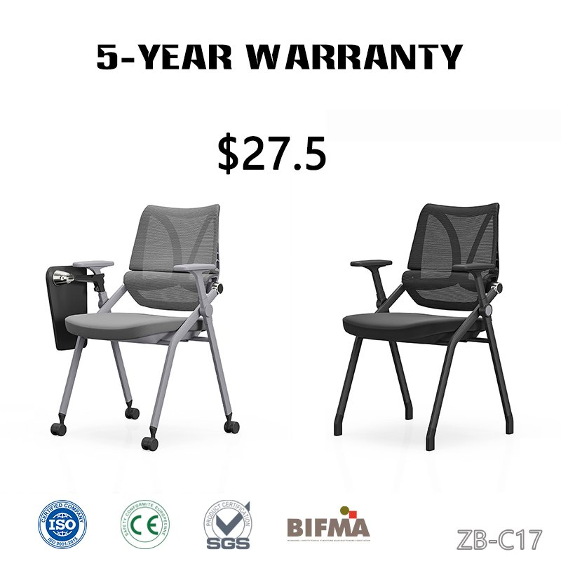 Wholesale Foshan Silla Plegable Folding School Conference Meeting Room Student Staff Mesh Training Office Chair with Writing Tablet