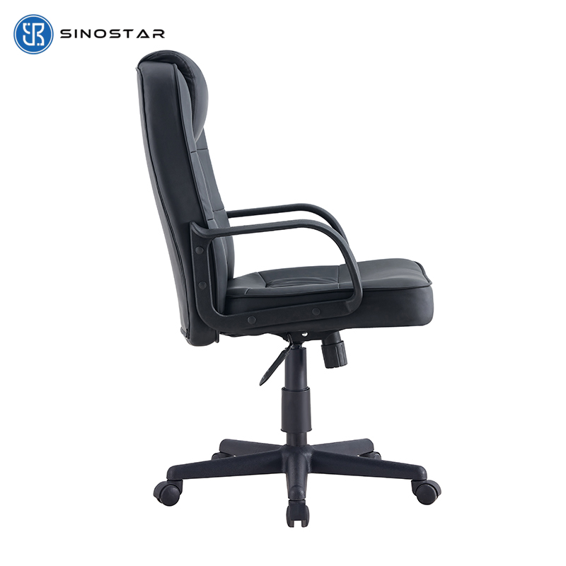Executive Office Seating with Adjustable Armrests and Durable Nylon Base