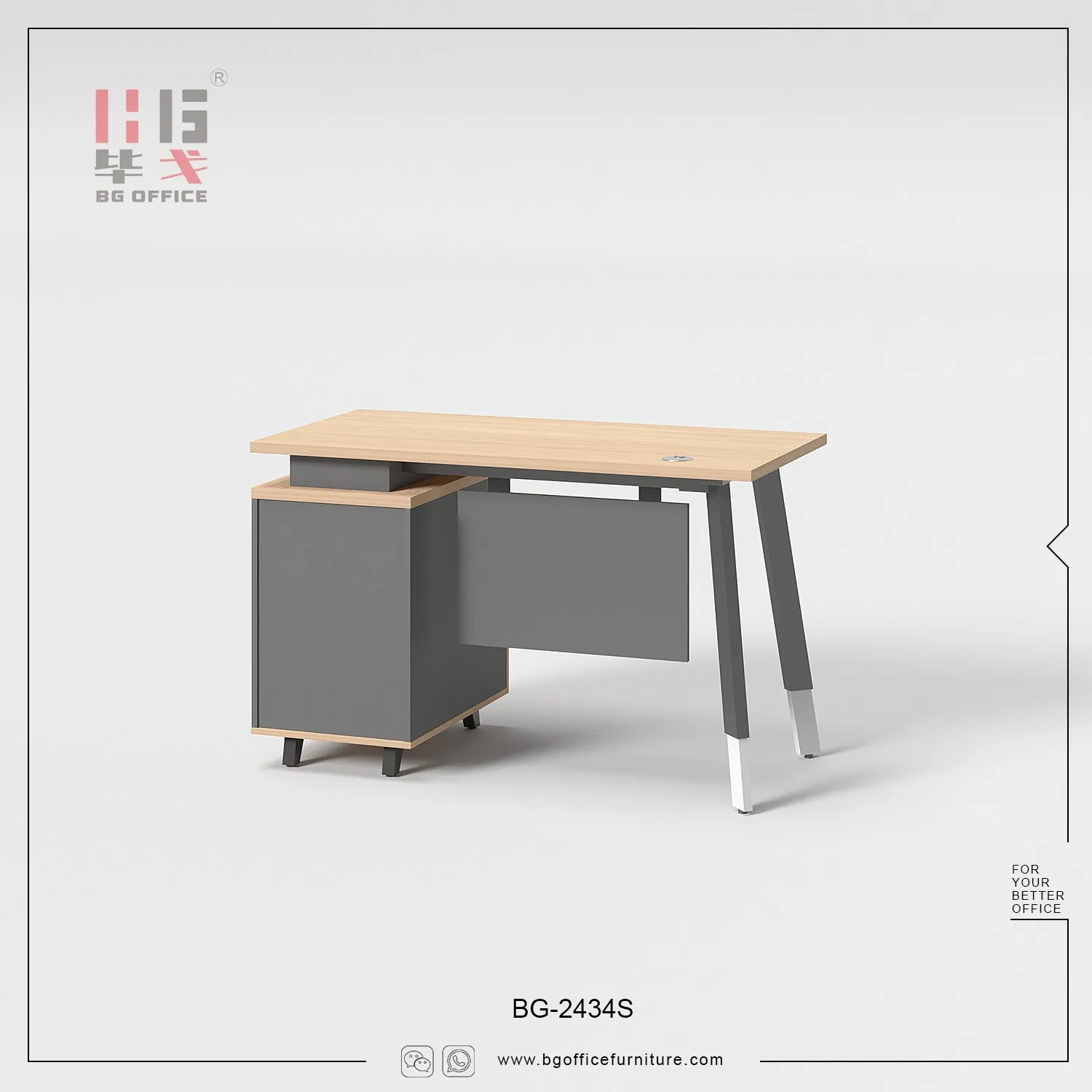 Chinese Custom Wholesale Modern Wooden Melamine Home Seating Table Iron Frame Office Desk Furniture for New Staff Office Computer White Study Table