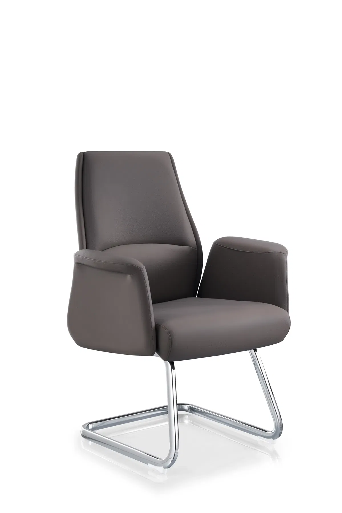 Sleek Boardroom Meeting Furniture Reception Leather Conference Office Chair with Armrest
