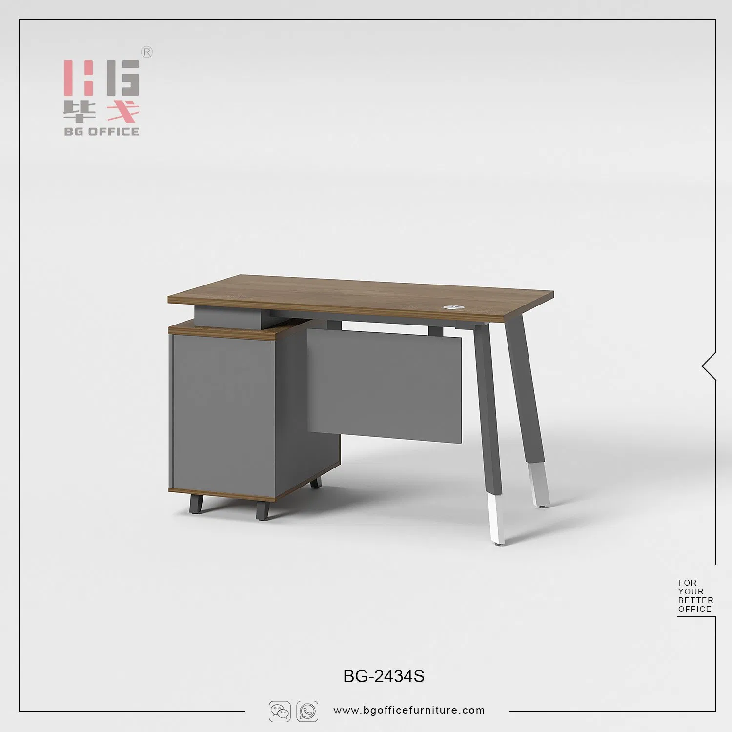 Chinese Custom Wholesale Modern Wooden Melamine Home Seating Table Iron Frame Office Desk Furniture for New Staff Office Computer White Study Table