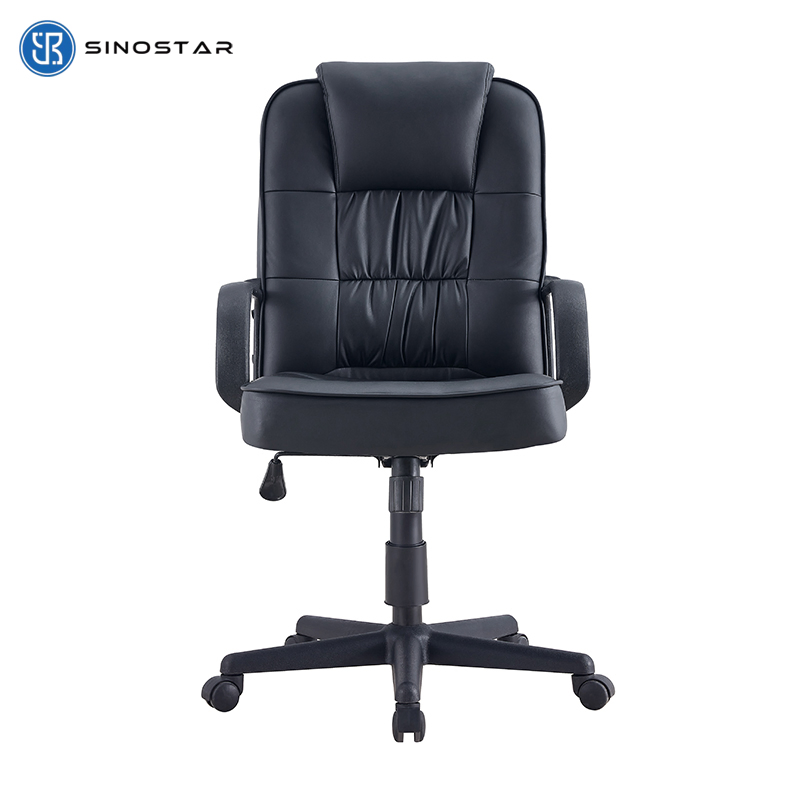 Executive Office Seating with Adjustable Armrests and Durable Nylon Base