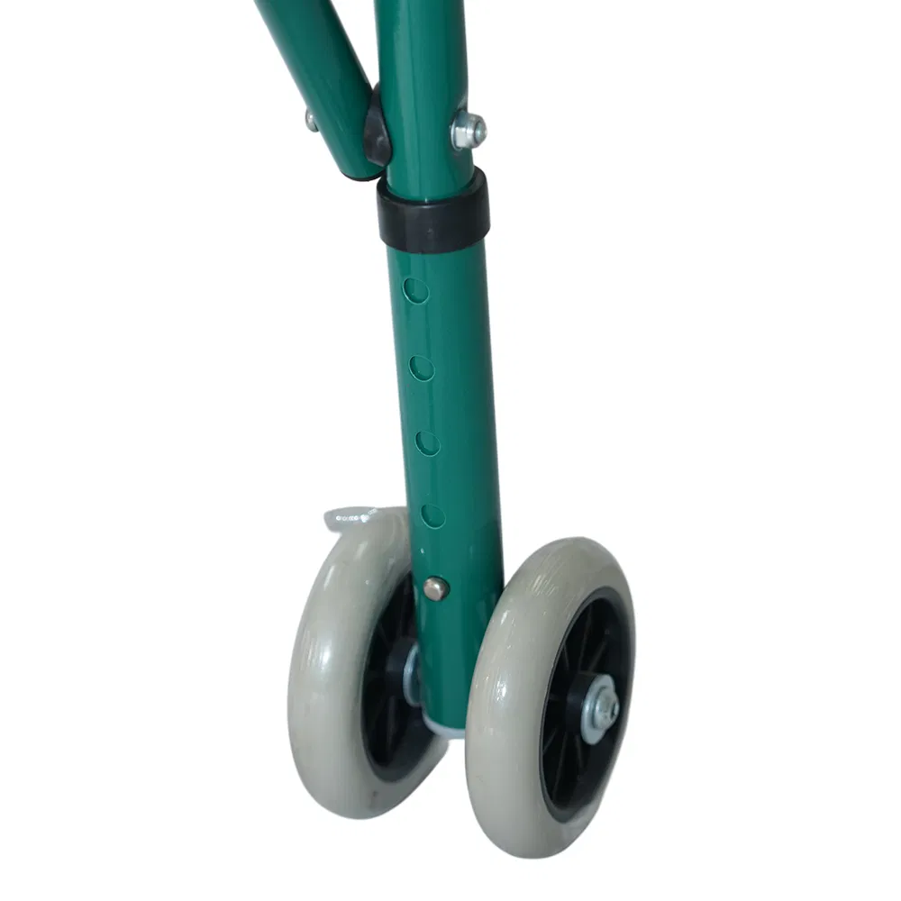 Aluminum Alloy Frame Two Wheel Walkers with Leather Seat