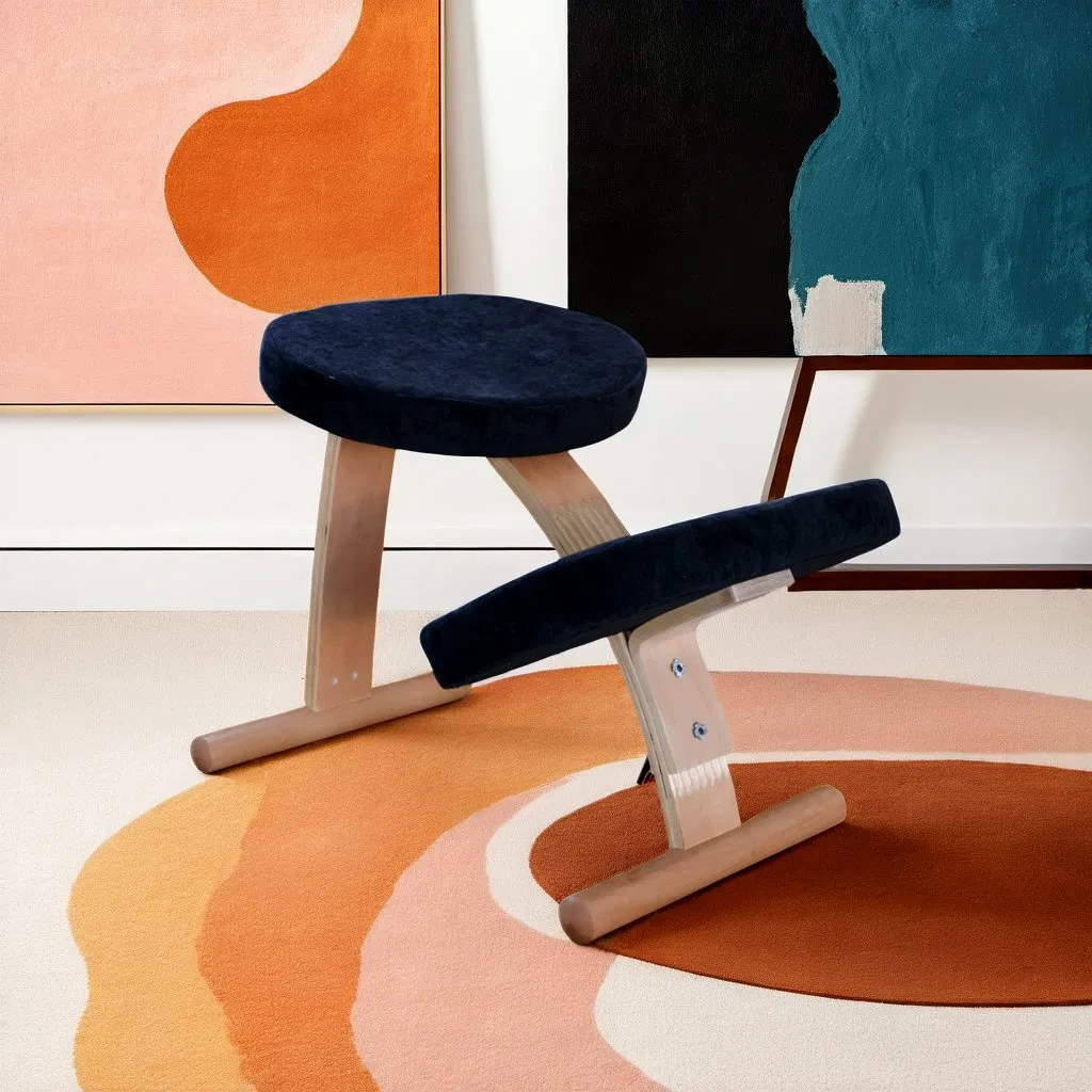 Wood Ergonomics Kneeling Modern Adjustable Caster Bentwood Office Furniture