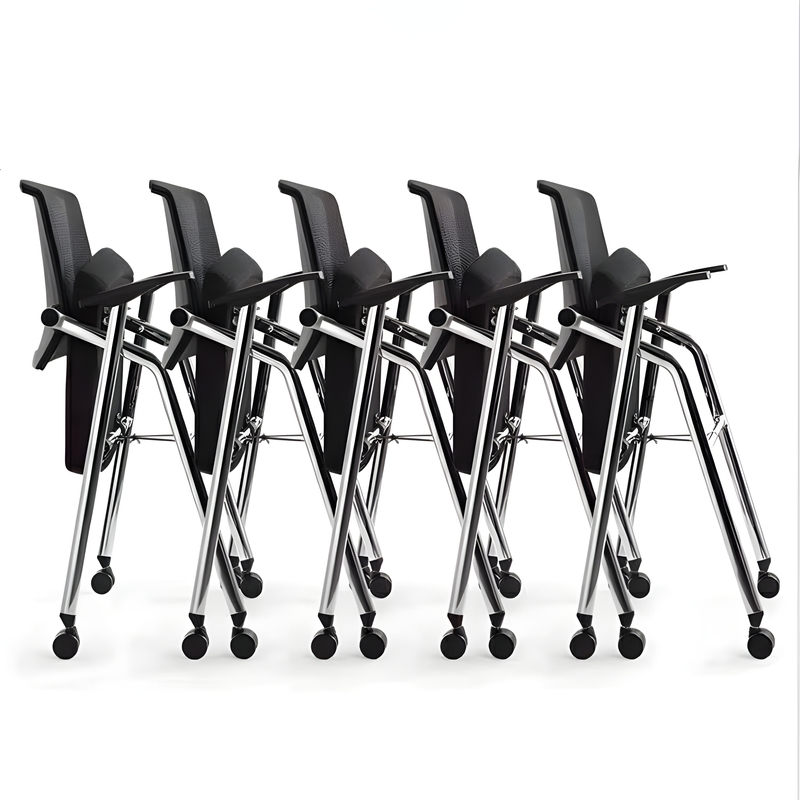 Stackable Mesh Office Conference Training Chair Meeting Room Visiting Chairs with Wheels