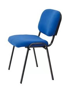 Office Chair Ergonomic Home Office Desk Chair Training Chair with Comfortable High-Resiliency Cushion Plated Metal Tube 1.0mm--Blue