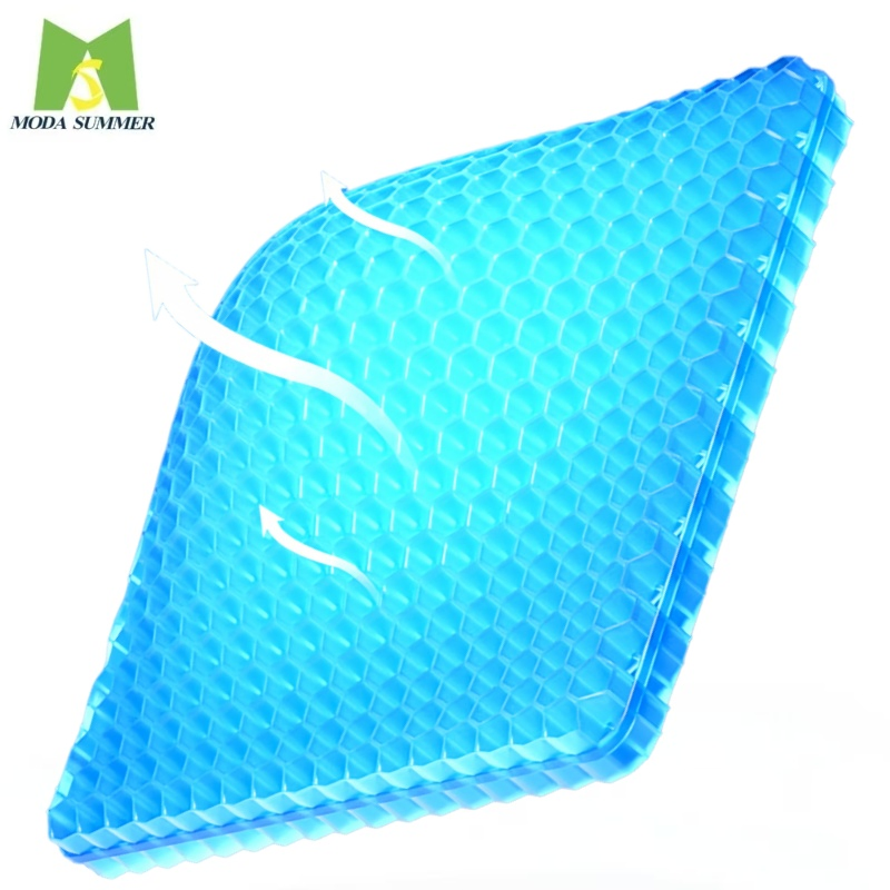 OEM Logo Universal TPE Honeycomb Gel Car Seat Cushion Waterproof Cooling Office Chair Breathable Butt Cushion Silicone Egg Ice Cushion