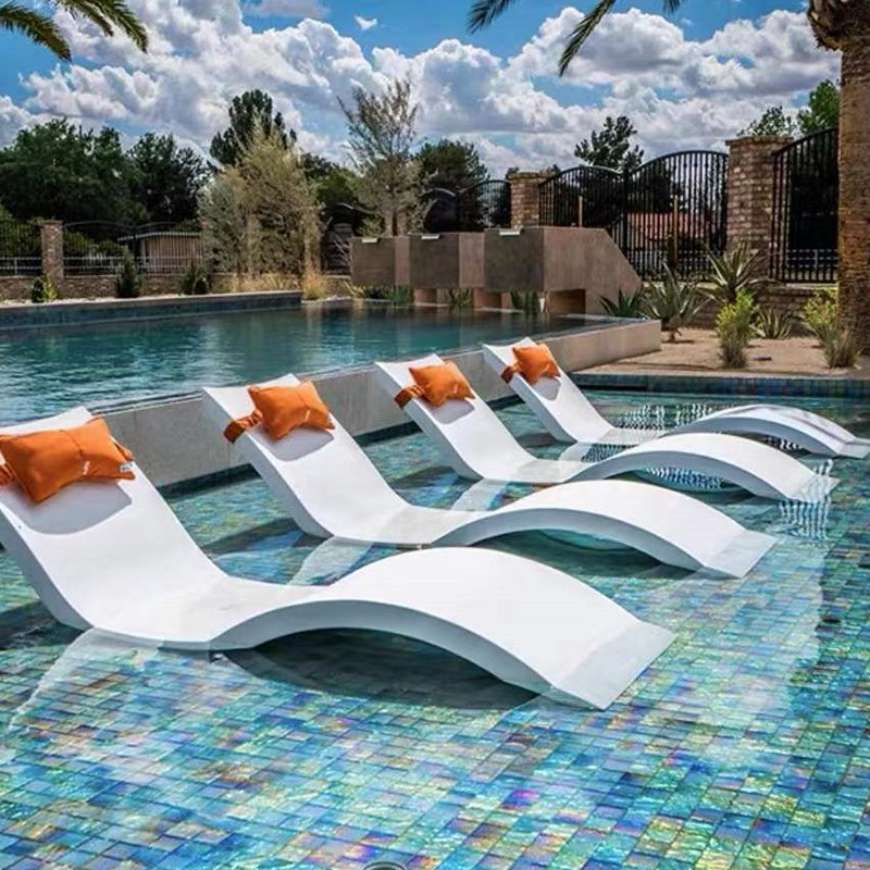 Modern Polypropylene Breathable Fiberglass Outdoor Beach Sun Loungers