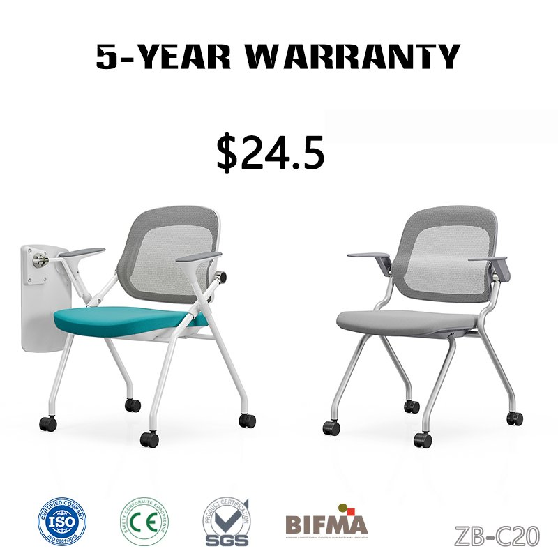Wholesale Foshan Silla Plegable Folding School Conference Meeting Room Student Staff Mesh Training Office Chair with Writing Tablet