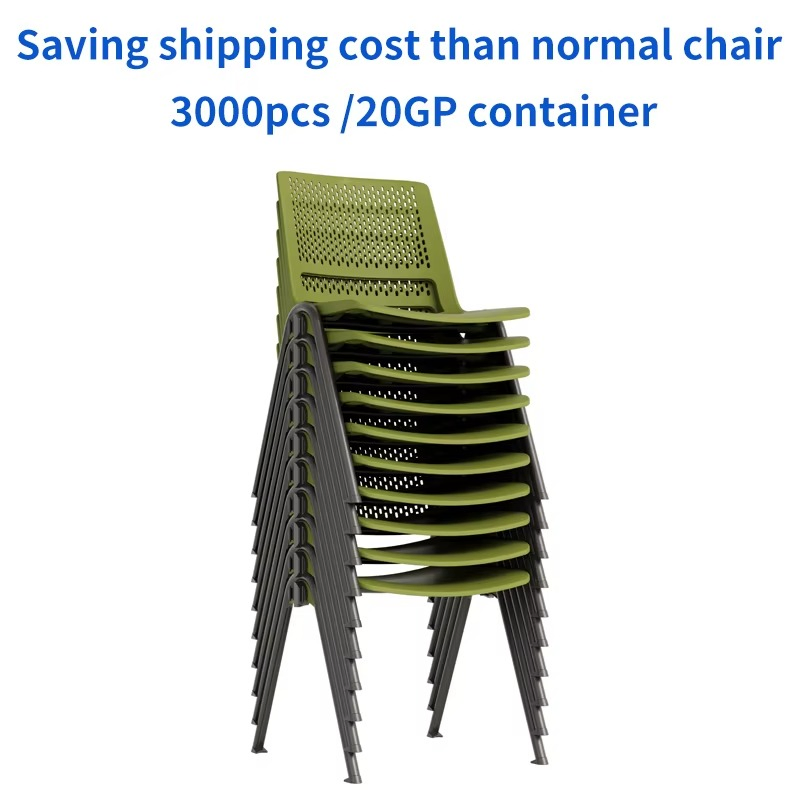 Conference Meeting Room School Office Study Chair Student Plastic Training Chair Removable Armchair with Writing Table Pad