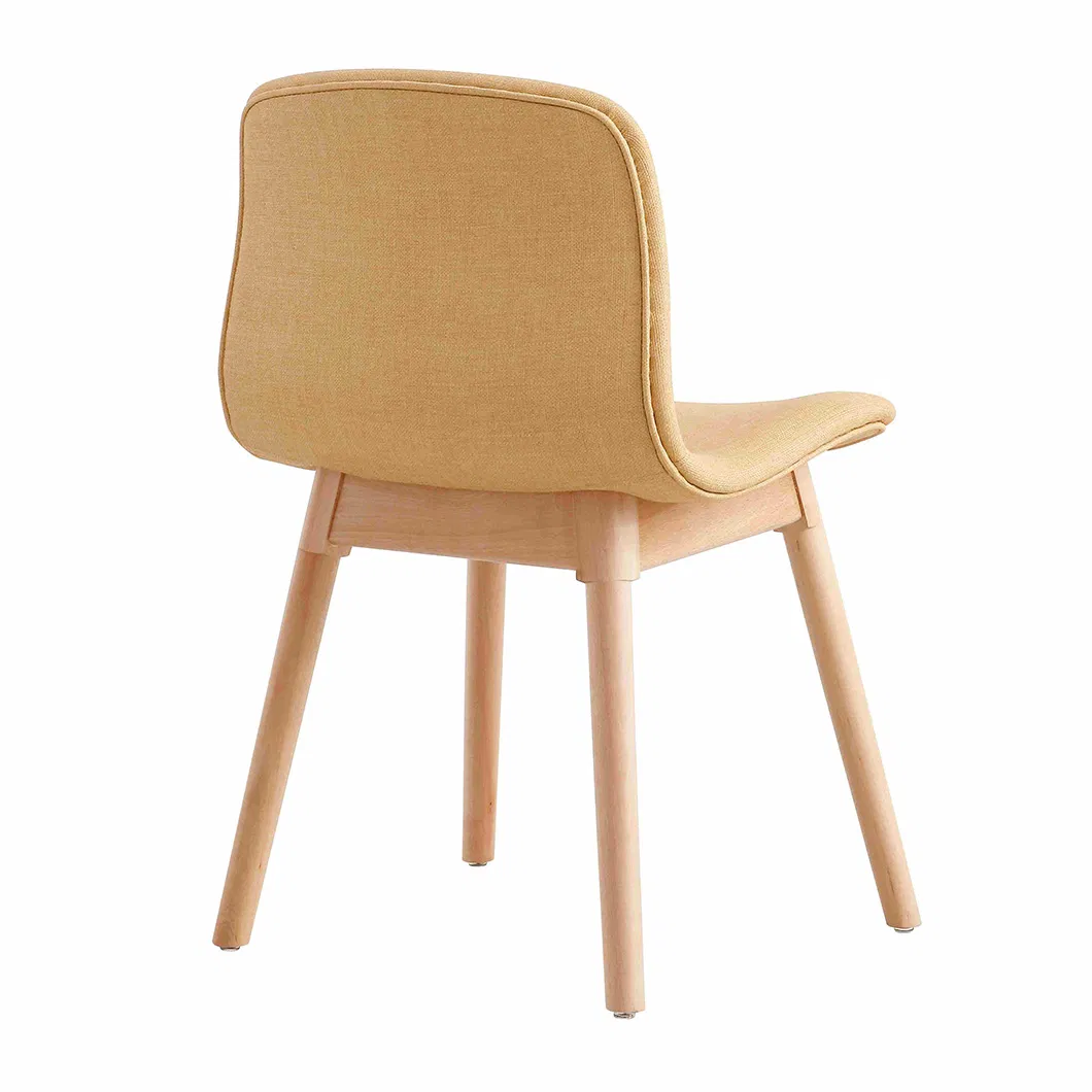 Modern Minimalist Stackable Visitor Training Leisure Living Room Fabric Chair with Wooden Leg