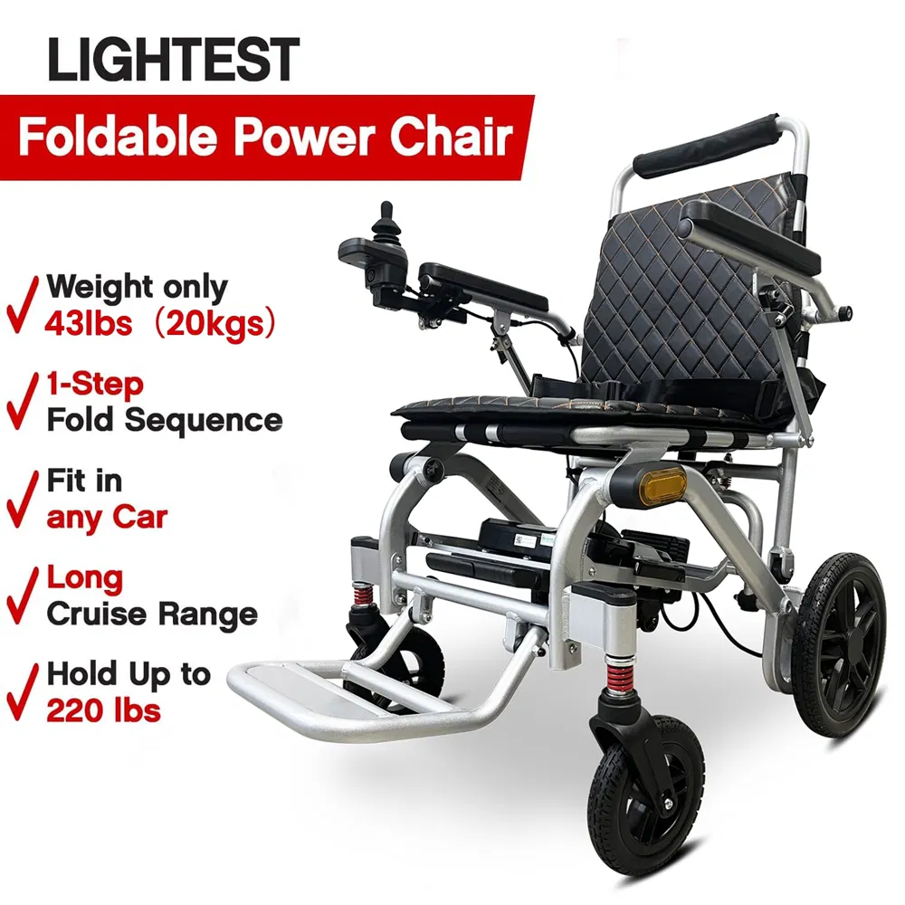 Ksm-603 Hot Selling Cheap Lightweight Wheelchair Power Portable Travel Wheel Chair Foldable Electric Wheelchairs for Disabled