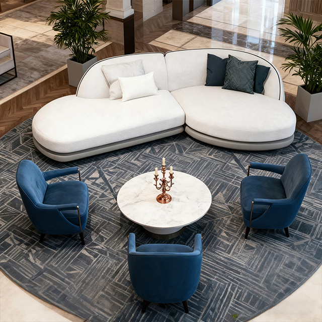 Custom 4-5 Star Luxury Hotel Lobby Furniture Reception Waiting Center Sofa Set