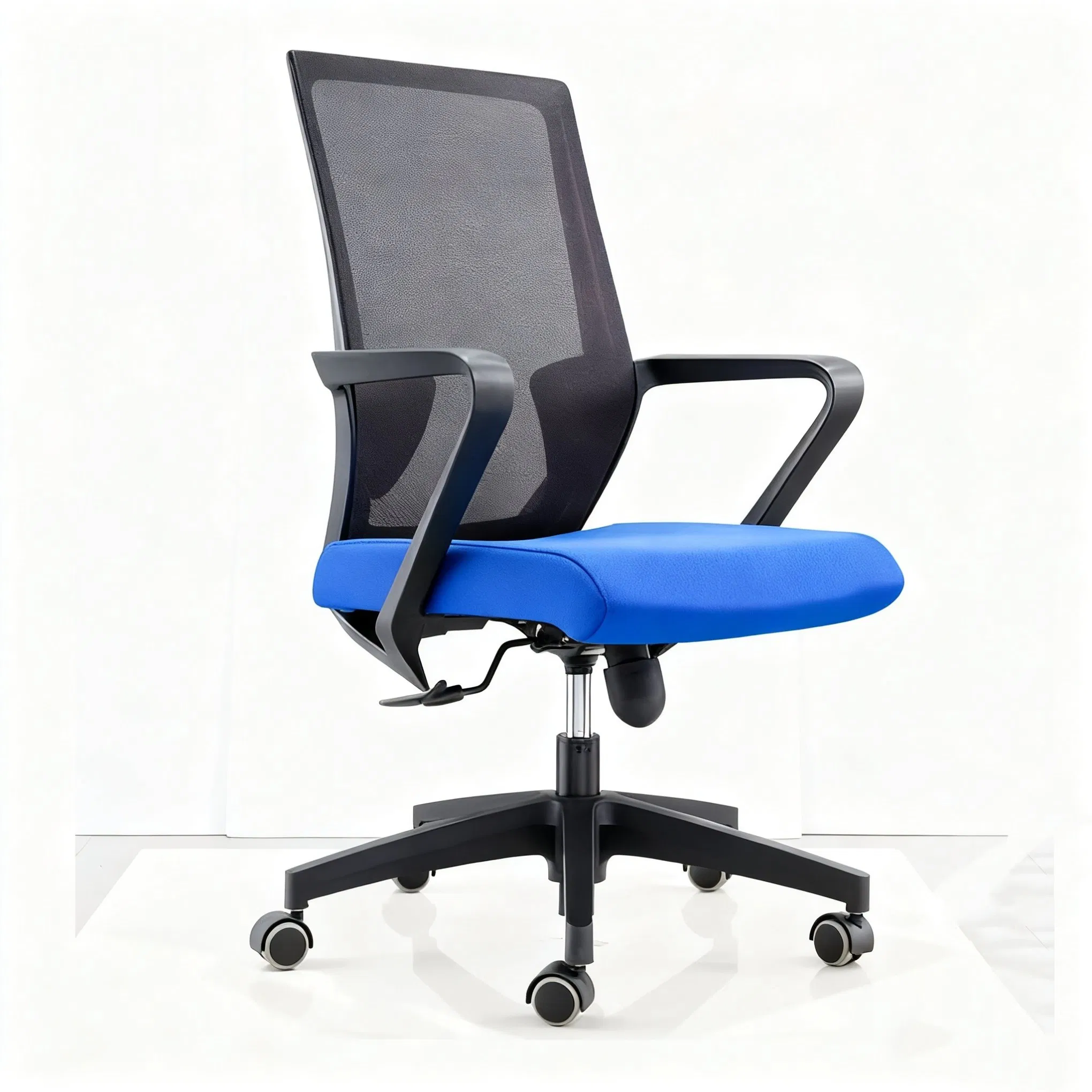 School Office Training Rooms Furniture Colorful Mesh Back Cotton Seat Movable Height Adjustable Chair with 5 Star Base and 2 Armrest