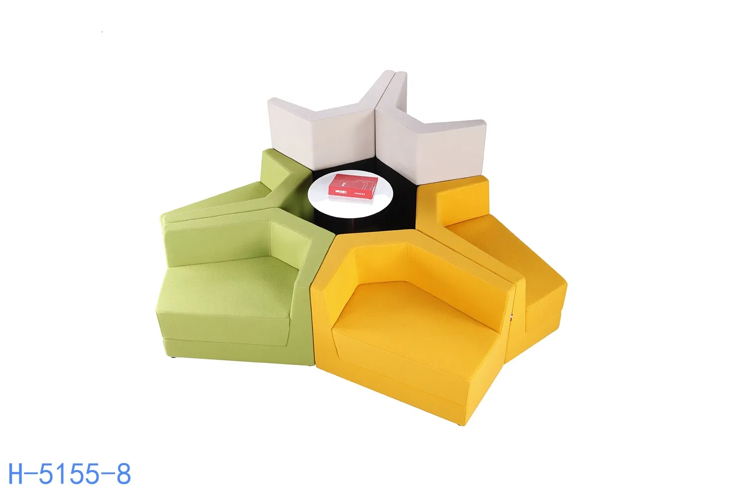 Customized Green Material Leisure Waiting Area Leather Sofa Sets Hotel Lounge