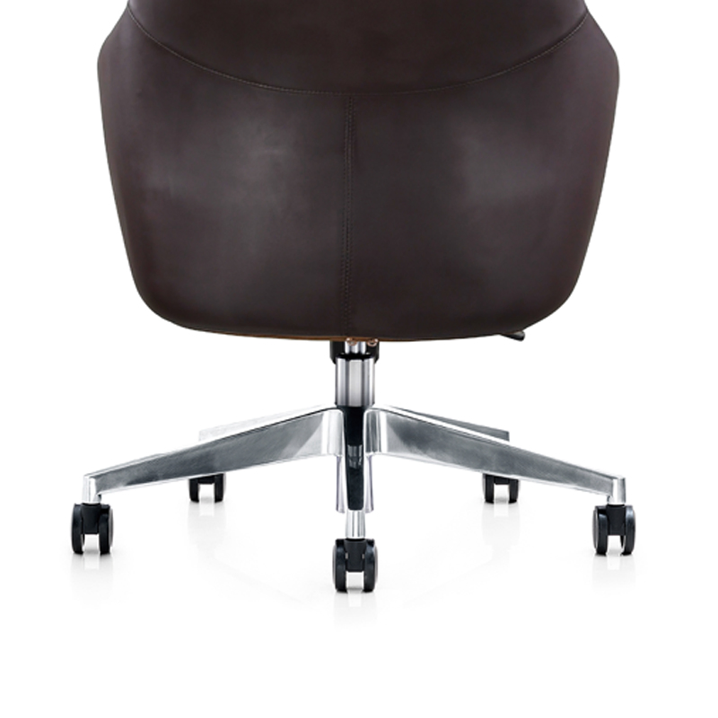 High Back Boardroom Brown Luxury Leather Boss Chair with Metal Foot (HYBN-E835)