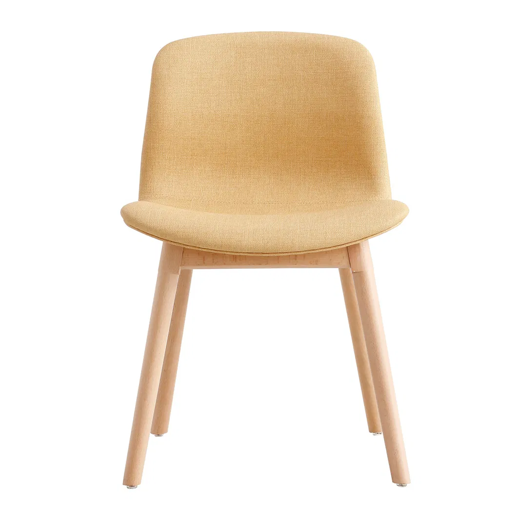 Modern Minimalist Stackable Visitor Training Leisure Living Room Fabric Chair with Wooden Leg