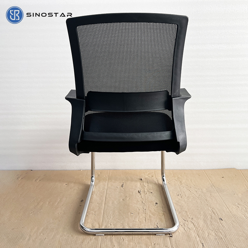 Professional Visitor Seating with Mesh Backrest and Adjustable Height Mechanism