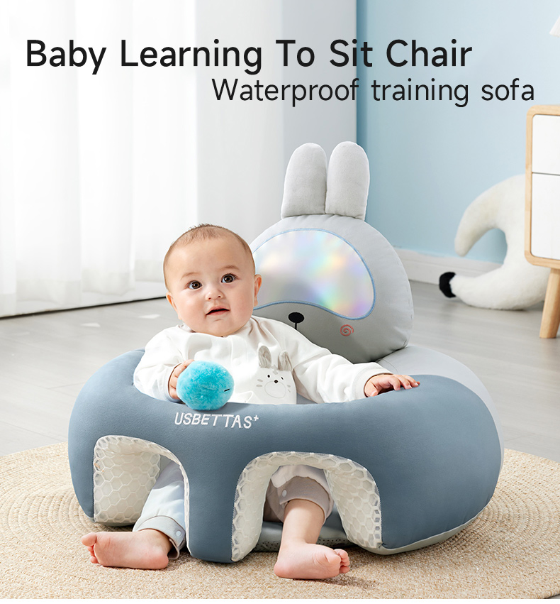 Plush Baby Learning Seat Sofa with 360° Surround and Ergonomic Spine Support