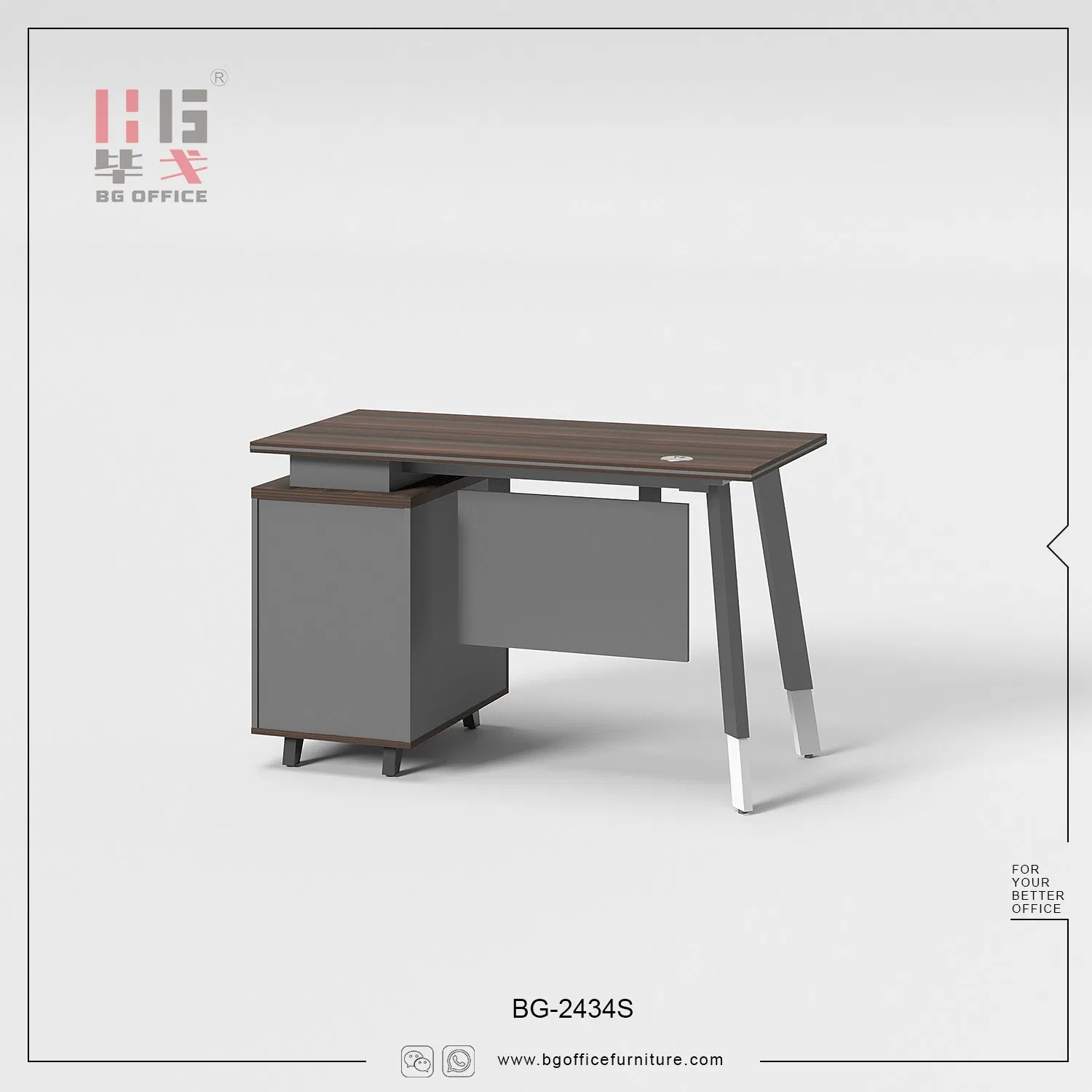 Chinese Custom Wholesale Modern Wooden Melamine Home Seating Table Iron Frame Office Desk Furniture for New Staff Office Computer White Study Table