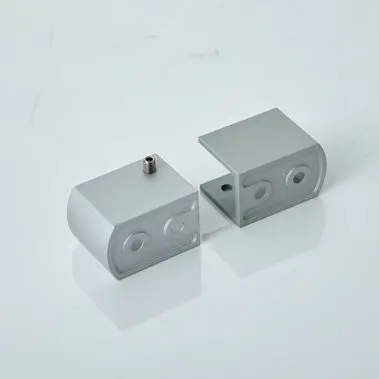 Custom Glass door clips-cnc machining parts in 6063-T5 alloy with sandblast & clear anodize Quotes, Products