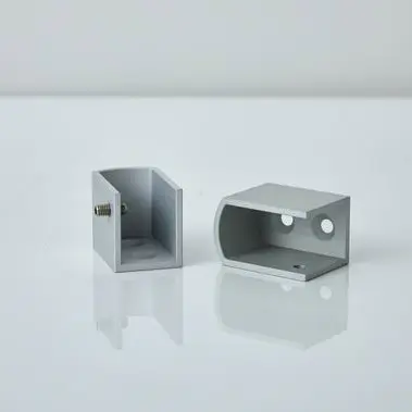 Custom Glass door clips-cnc machining parts in 6063-T5 alloy with sandblast & clear anodize Quotes, Products