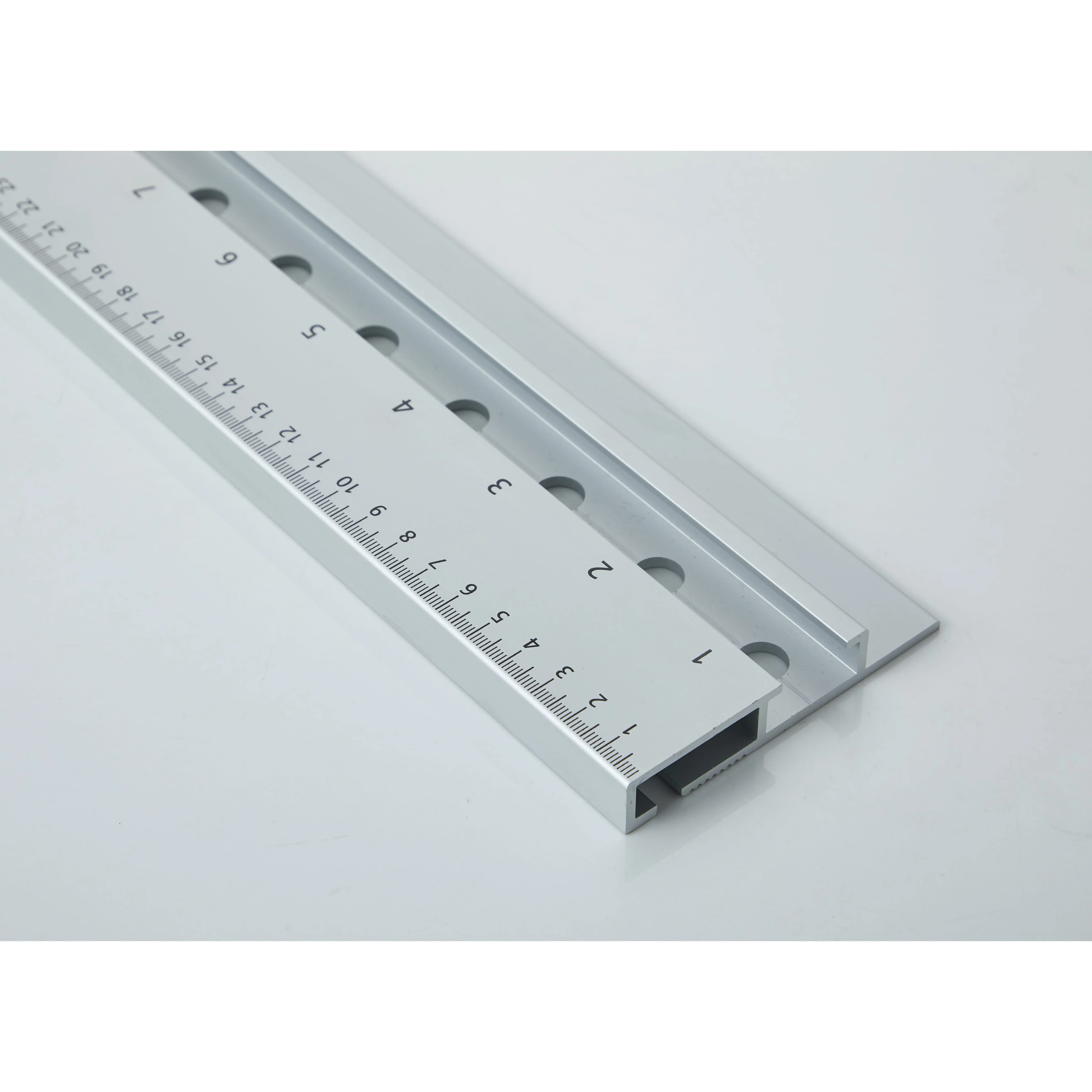 Custom Aluminum Carpenter ruler with silkscreen print in 6063-T5 alloy with natural anodize Manufacturers, Suppliers