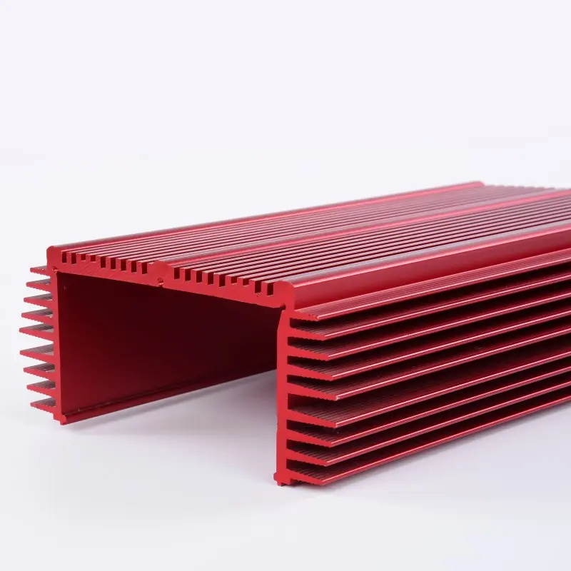 OEM Heat dissipating cover of amplifier in 6063-T5 alloy with sandblasting & red anodizing Pricelist, Products