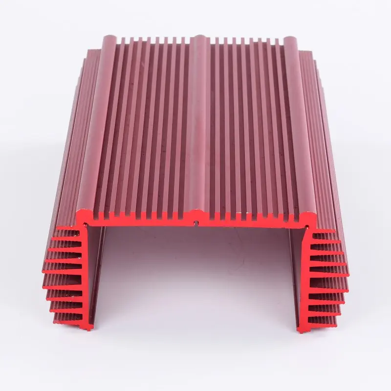 OEM Heat dissipating cover of amplifier in 6063-T5 alloy with sandblasting & red anodizing Pricelist, Products