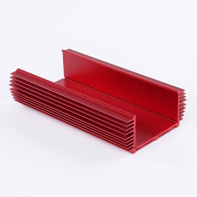 OEM Heat dissipating cover of amplifier in 6063-T5 alloy with sandblasting & red anodizing Pricelist, Products