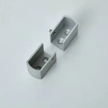 Custom Glass door clips-cnc machining parts in 6063-T5 alloy with sandblast & clear anodize Quotes, Products
