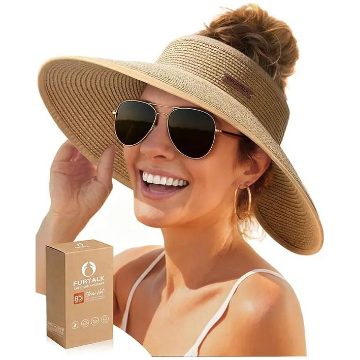 Women's Wide Brim Straw Sun Hat (4)