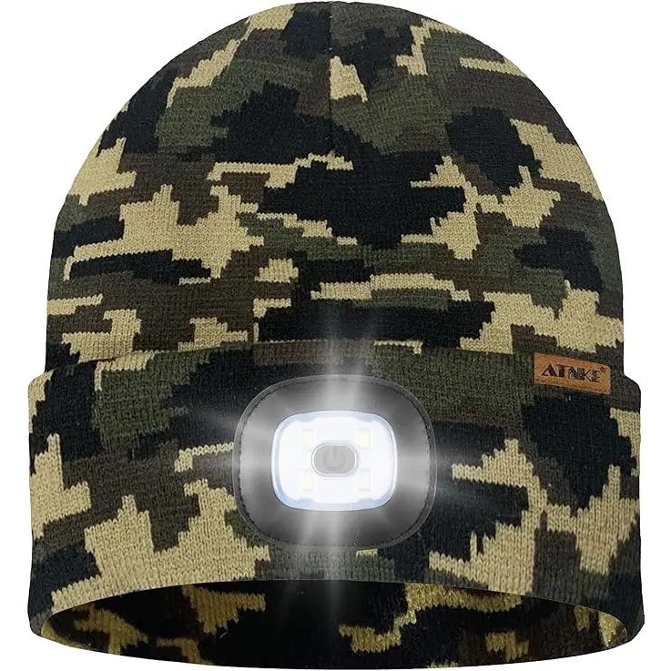 ATNKE Kids LED Lighted Beanie Cap,USB Rechargeable 4 LED Running Headlamp Bright Ha ((7)