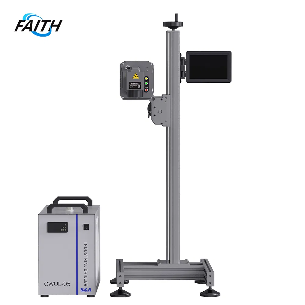 Faith High Speed Flying UV Laser Marking Machine for Cap, Plastic, Glass, HDPE, Pet, PVC, Film with CE Certification