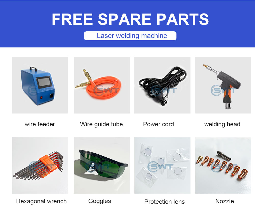 Swt Laser 1000W 1500W 2000W Super Handheld Portable Stainless Spot Fiber Laser Welding Machine System