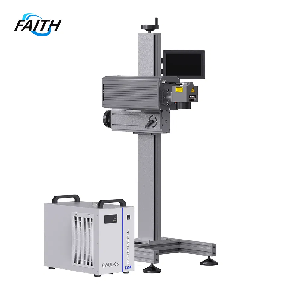 Faith High Speed Flying UV Laser Marking Machine for Cap, Plastic, Glass, HDPE, Pet, PVC, Film with CE Certification