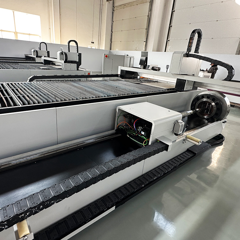 Automated Tube Laser Cutter Industrial Laser Cutting System for Round &amp; Rectangular Metal Pipes with High Accuracy 0.1mm