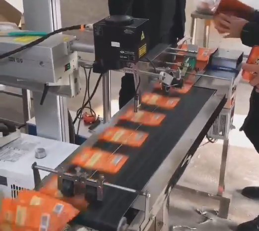 15W Automatic Identification Fiber Vision Conveyor Laser Marking Equipment