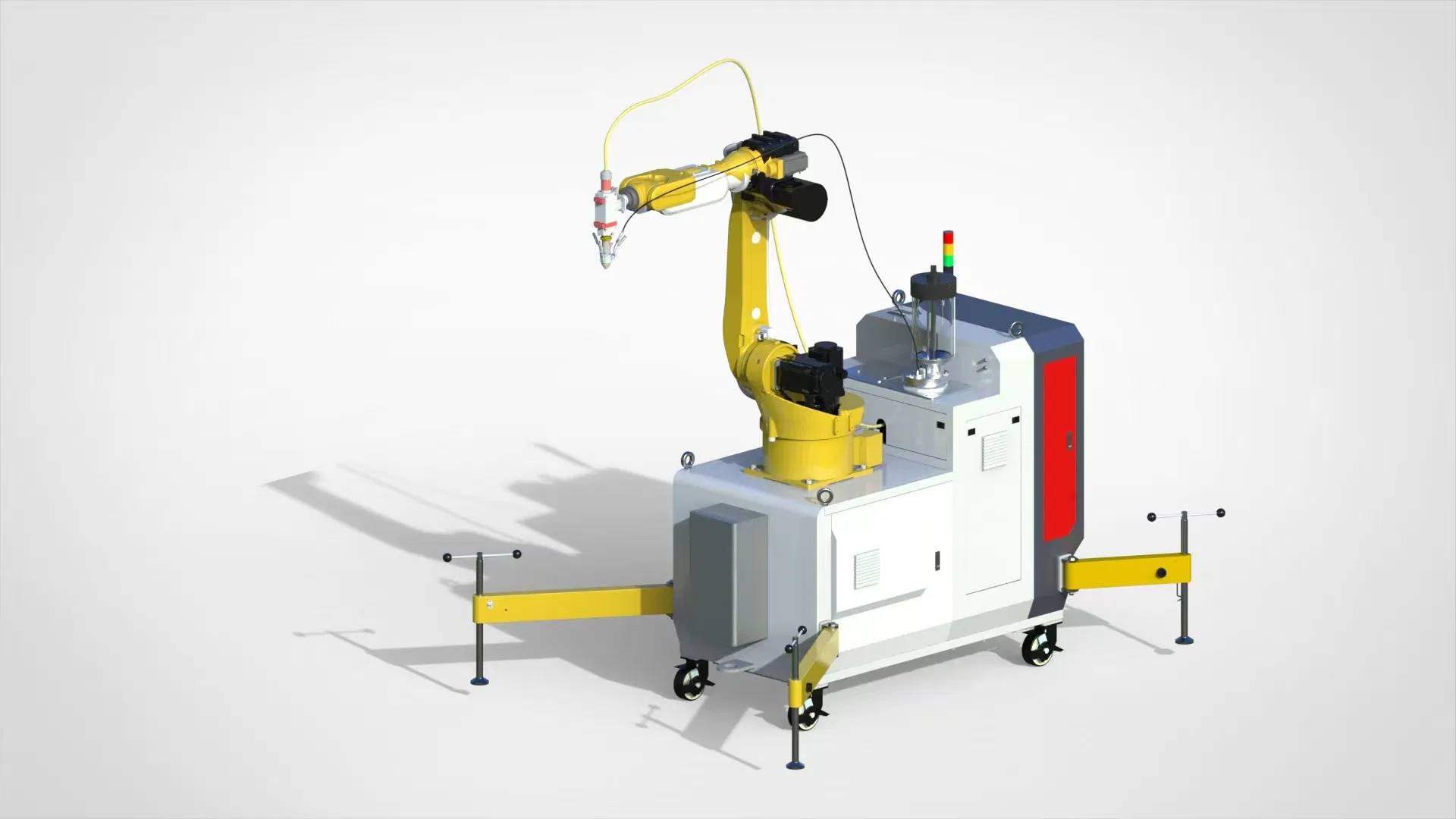 Smart Centralized Control Compact Mobile Laser Cladding System with 6-Axis Robotic Arm